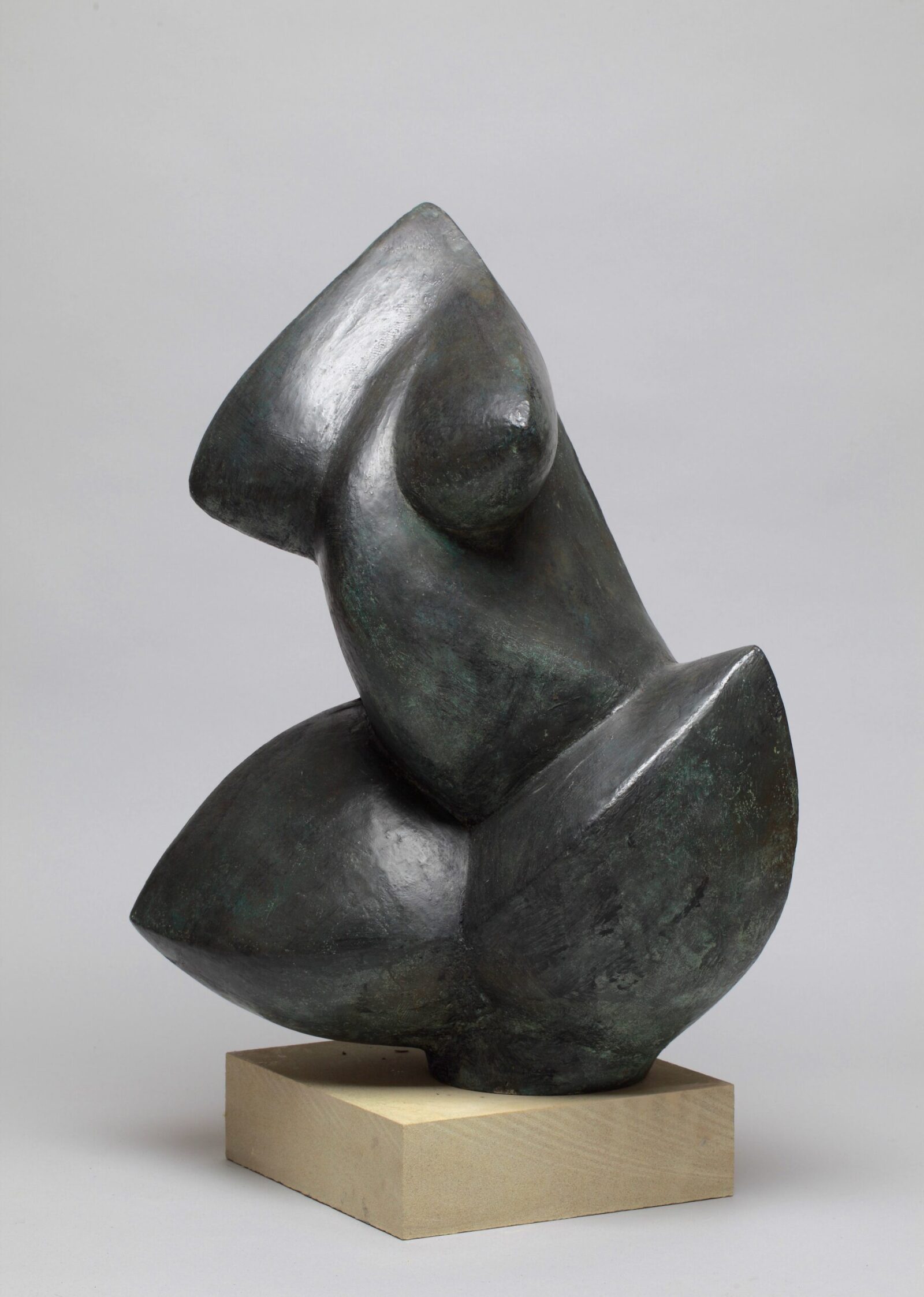 contemporary bronze sculpture of an abstract figure for garden or interior design