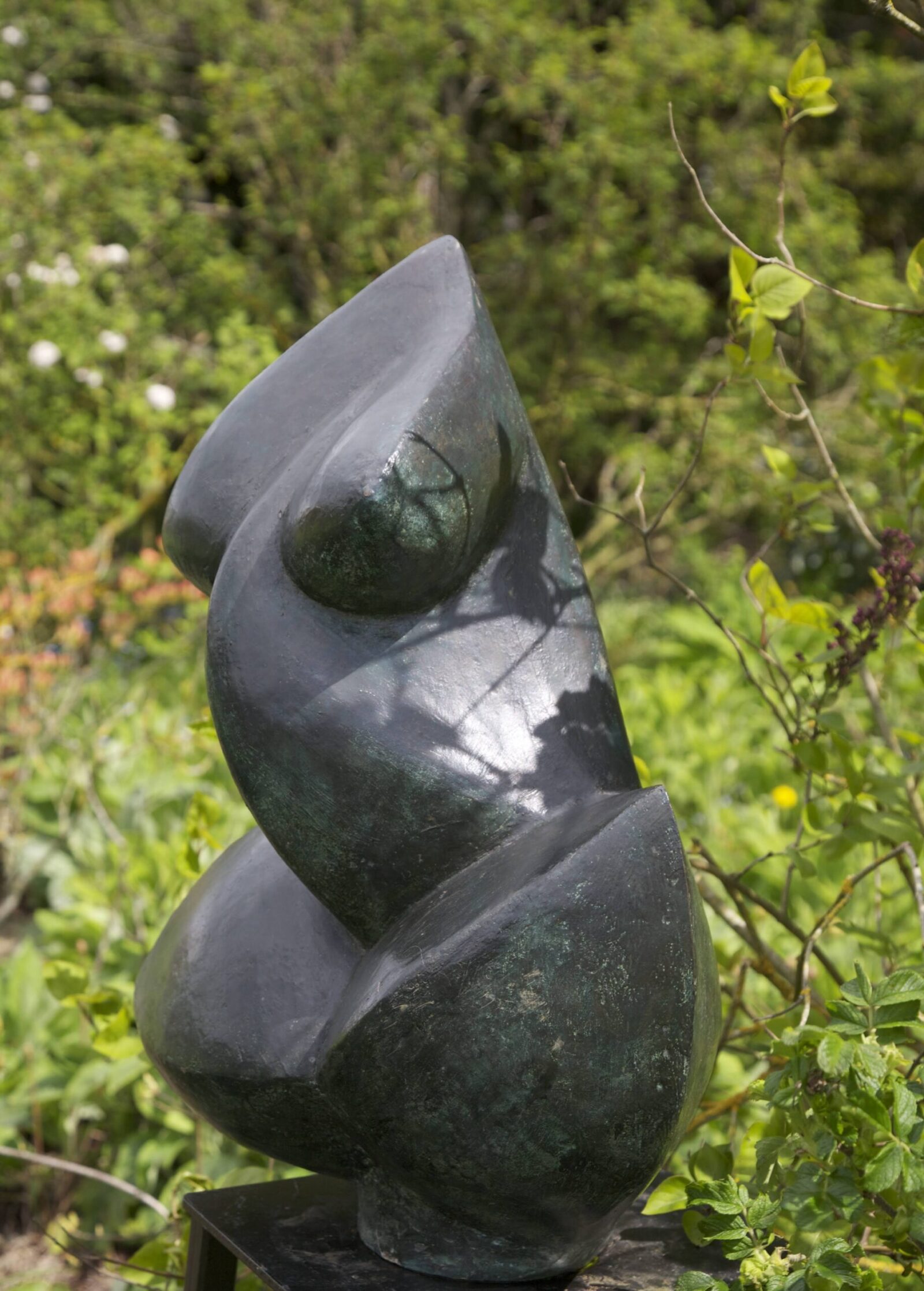 contemporary bronze sculpture of an abstract figure for the garden