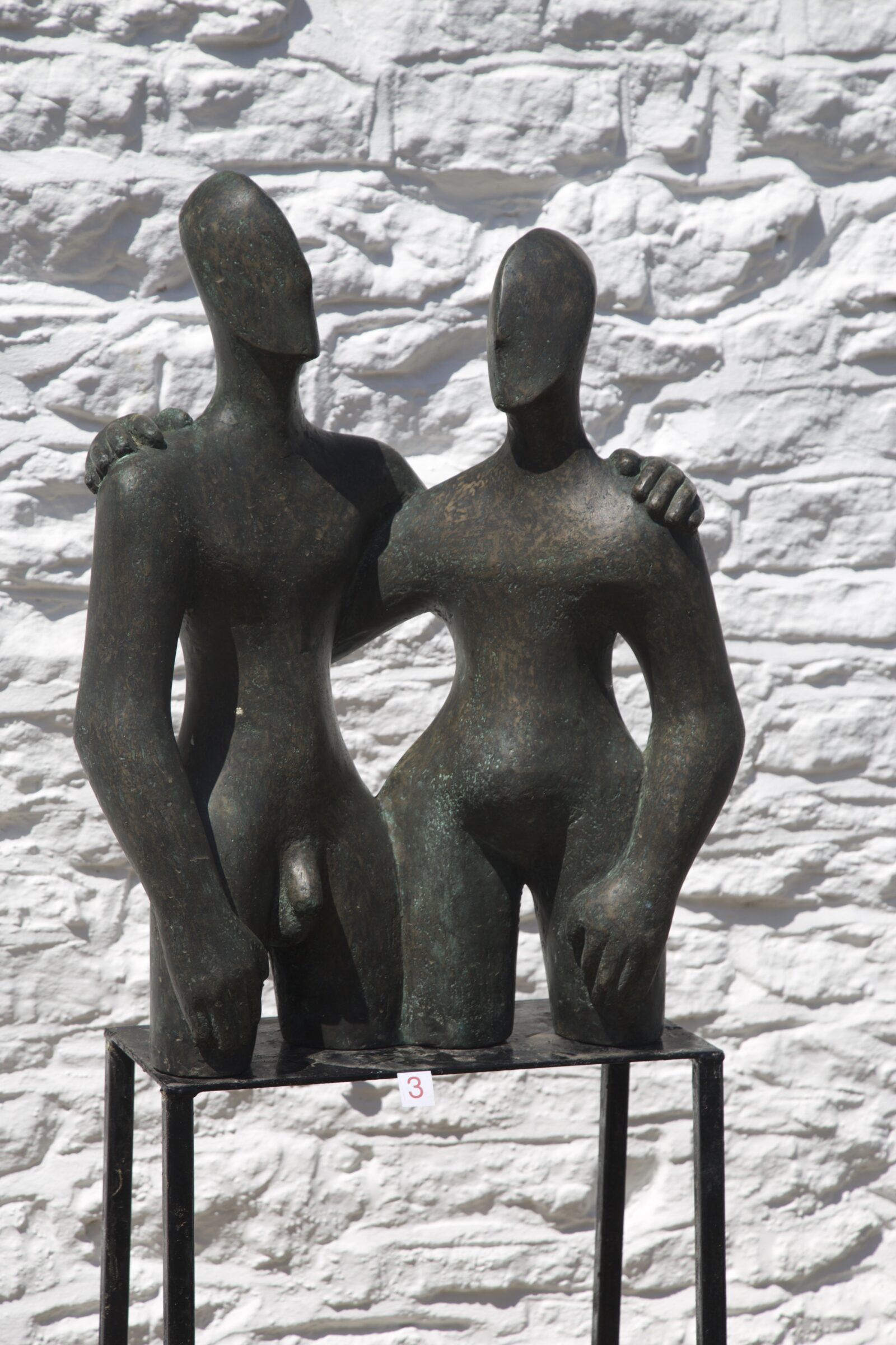 contemporary bronze figurative sculpture of a couple