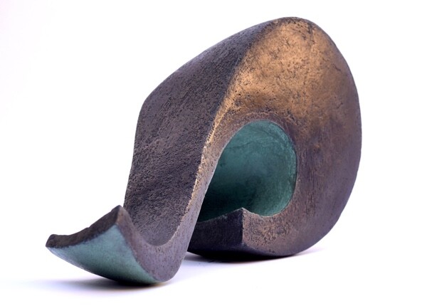 fine art bronze abstract wave sculpture for interior design