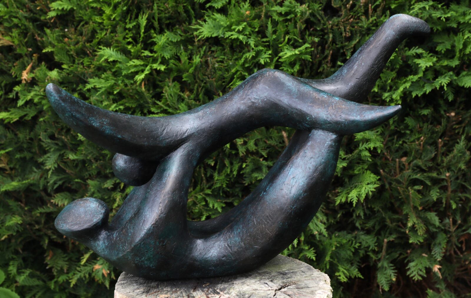 contemporary bronze sculpture of a couple suitable for a wedding anniversary gift