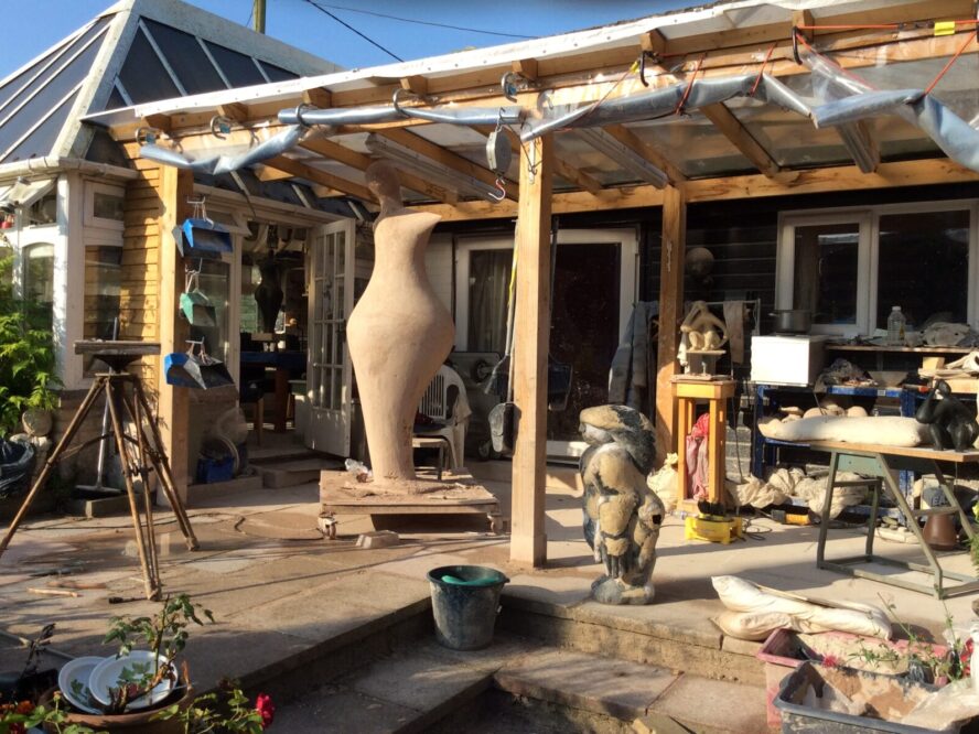 outdoor gazebo area at sculpture workshops oxford