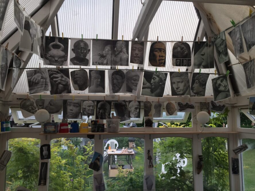 sculpture workshops oxford conservatory decorated with laminated images