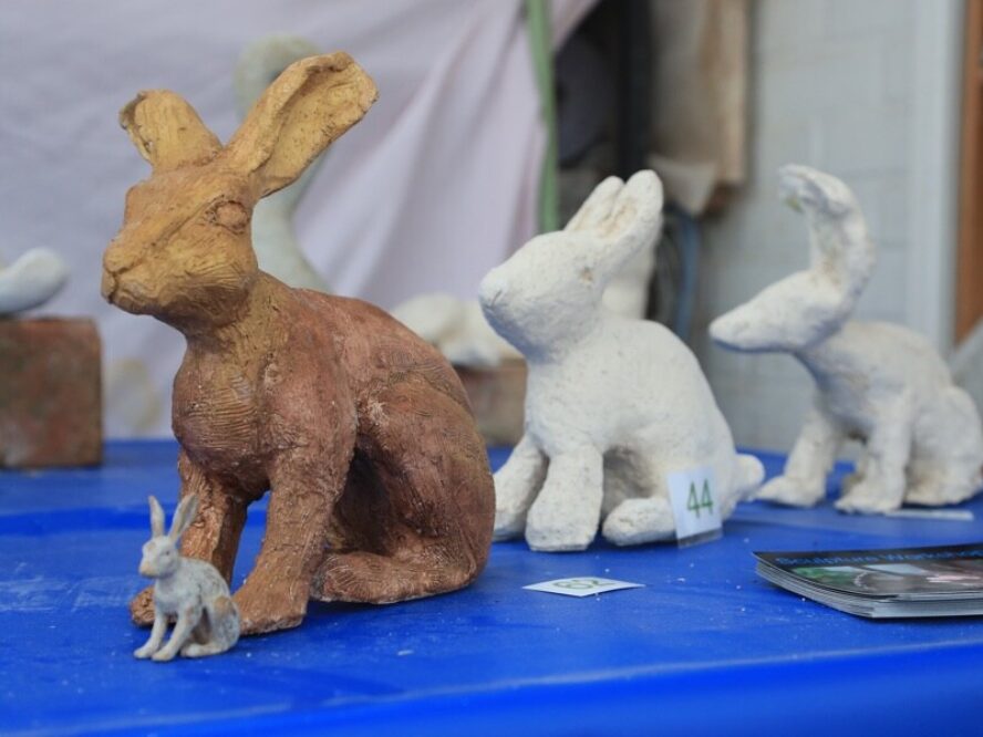 20b. Student's animal sculptures based on one Schleich toy of a hare